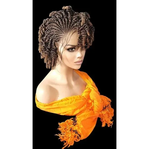 Braided Wig Handmade Micro Millions Braids, Short Kinky Twists, NWT, Short - Picture 8 of 15